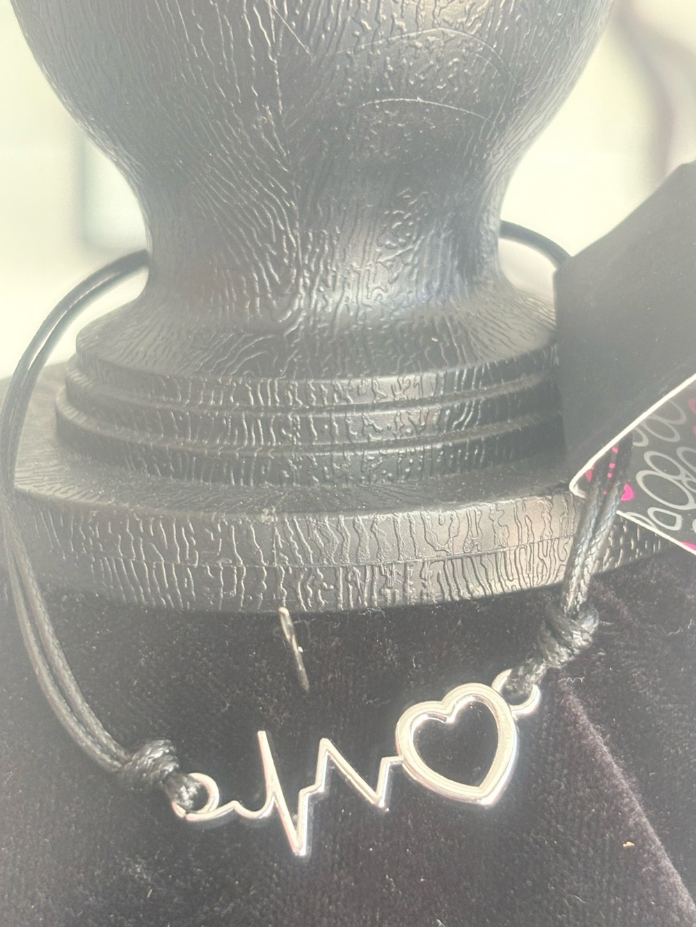 Heartbeat Heart Silver Cord Bracelet - Women Jewelry